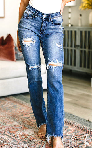 Always On My Mind Judy Blue Straight Leg Jeans, 0-24W