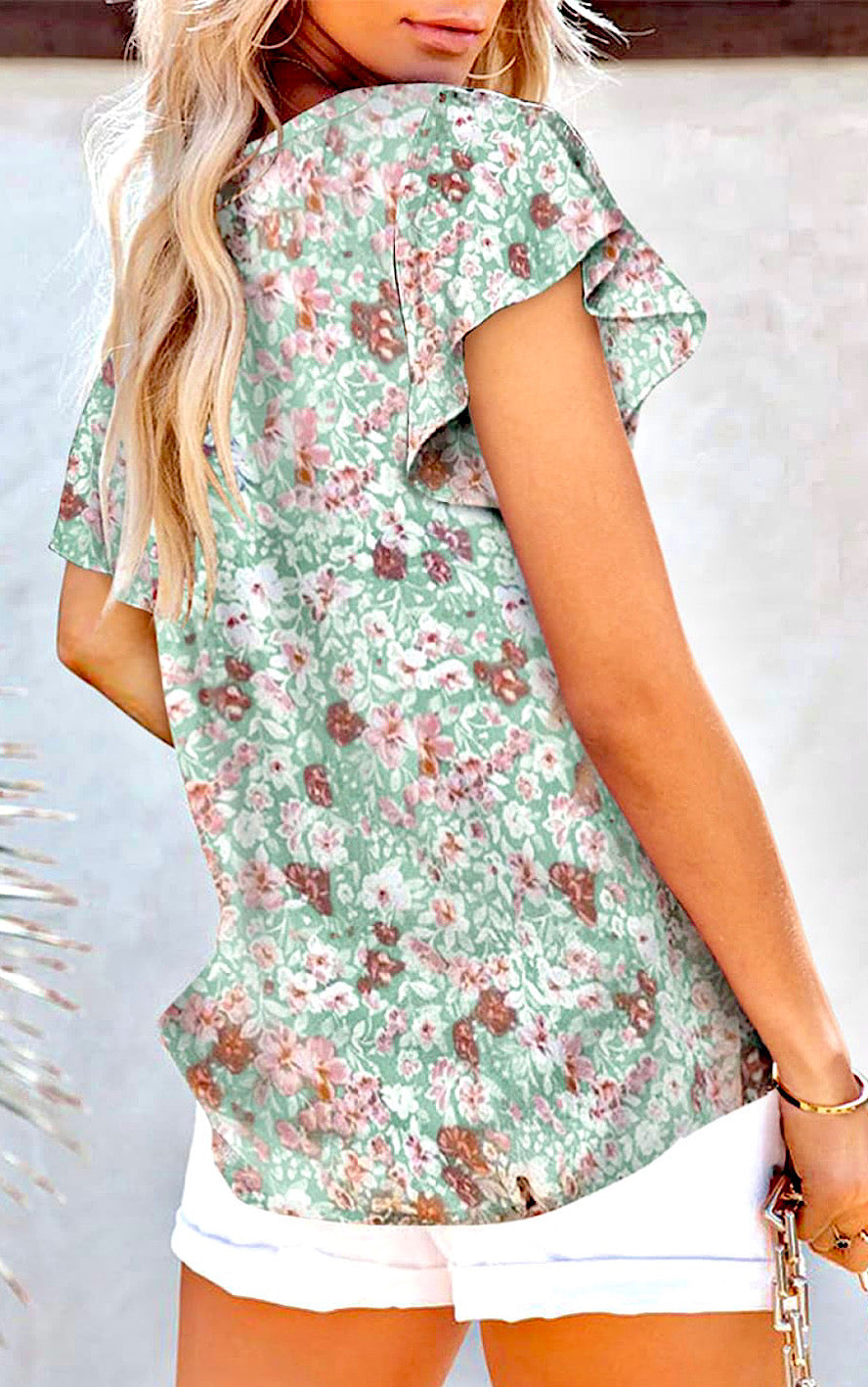 Dare To Love Floral Flutter Sleeve Top, EIGHT COLORS! SM-2X!