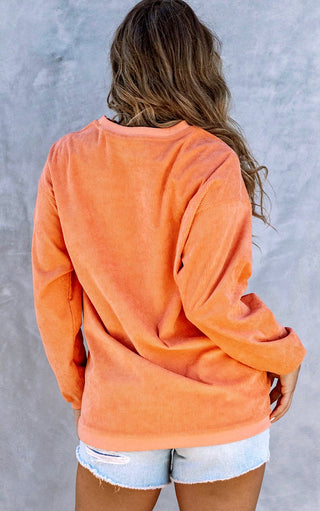 Spooky Season Orange Corded Sweatshirt, SM-2X