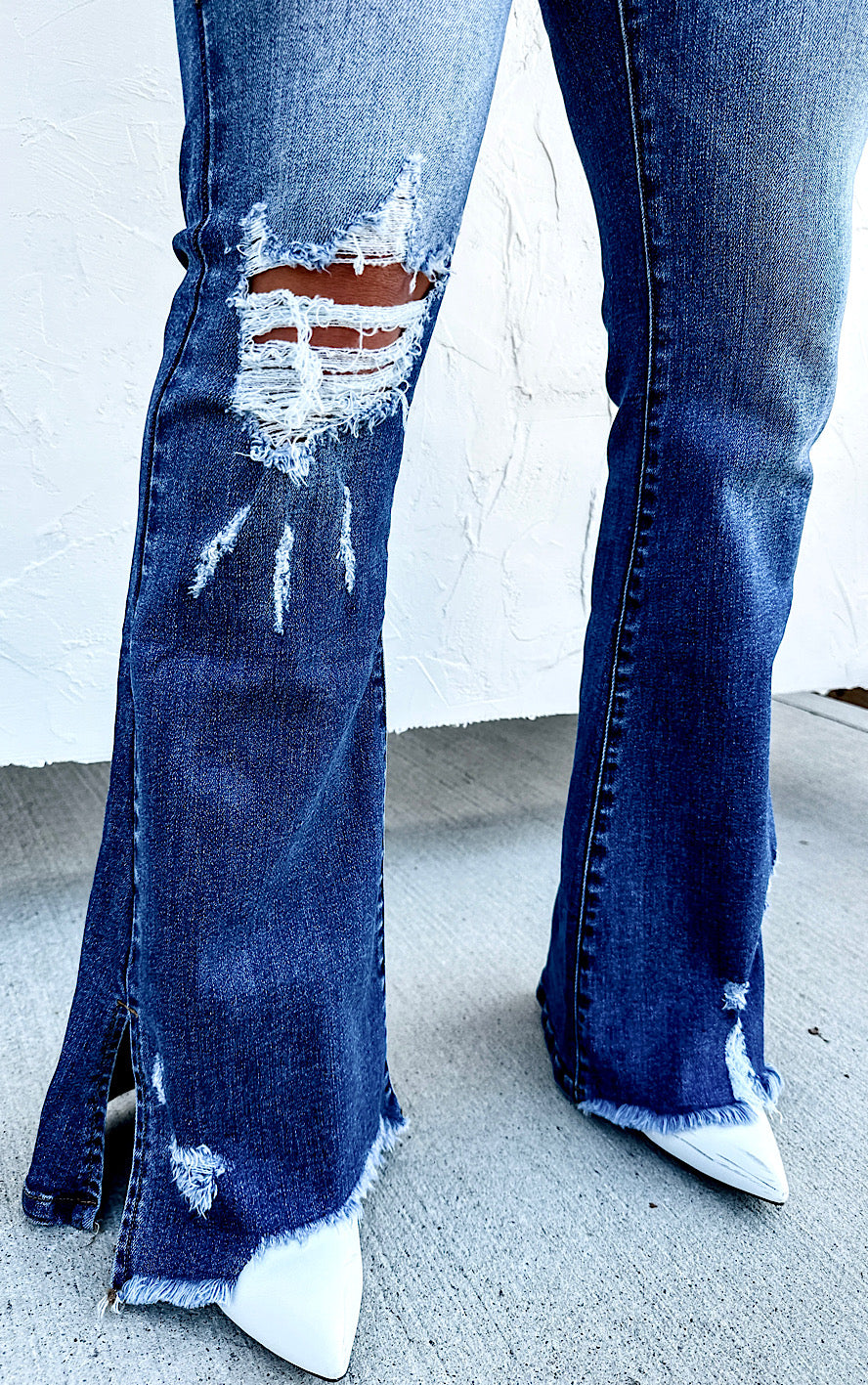 PREORDER Split Hem Tummy Control Flare Jeans by Blakeley, SIZES 1-5X, SHORT & TALL