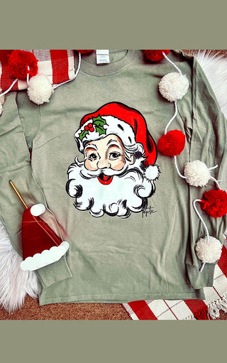 Vintage Jolly Santa Claus Tee, SM-3X