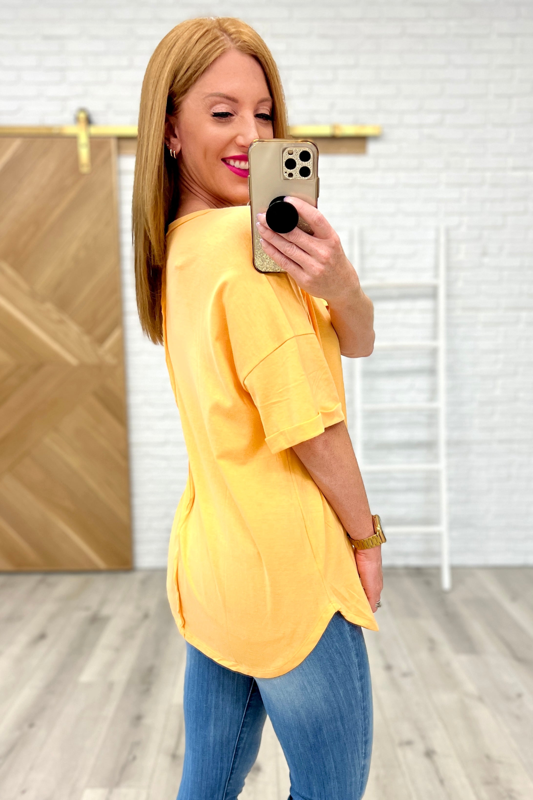 Everyday Fave Sherbet Notched Neck Top, SM-3X