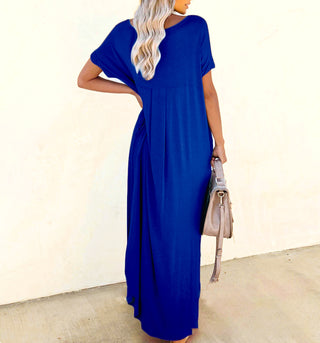 Maddie Royal Blue T-shirt Maxi Dress