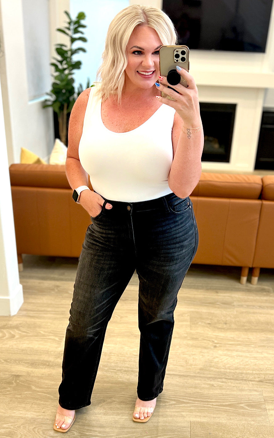 Back In Black Straight Leg Jeans by Judy Blue, SIZES 0-24W