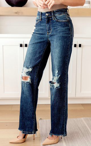 RESTOCKED! Casual Perfection Dark Wash Straight Leg Jeans by Judy Blue 0-24W