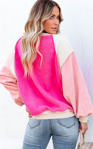 Perfectly Pink Color Block Top, SM-2X