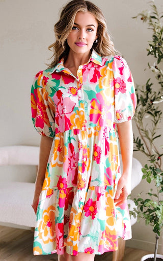 Wildflower Whimsy Pink Floral Dress