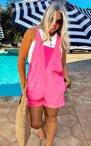 Summer Fling Pink Romper, SM-2X