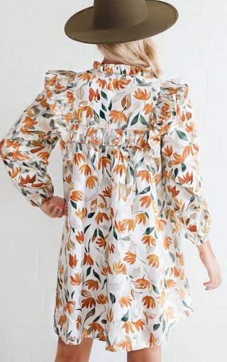 Spiced Petals Autumn Floral Dress
