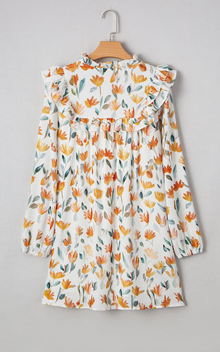 Spiced Petals Autumn Floral Dress