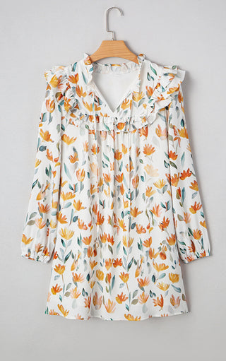 Spiced Petals Autumn Floral Dress