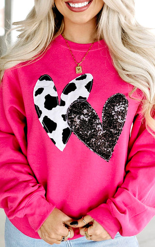 Love Struck Sequin Hearts Sweatshirt