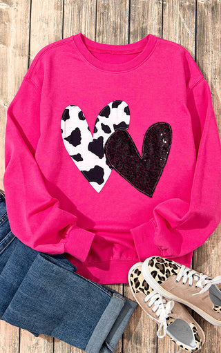 Love Struck Sequin Hearts Sweatshirt