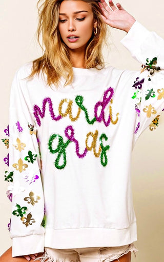 Parade Princess Mardi Gras Tinsel Top