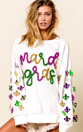 Parade Princess Mardi Gras Tinsel Top