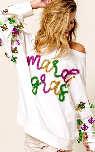 Parade Princess Mardi Gras Tinsel Top