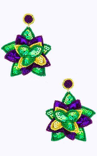 Carnival Couture Mardi Gras Sequin Earrings