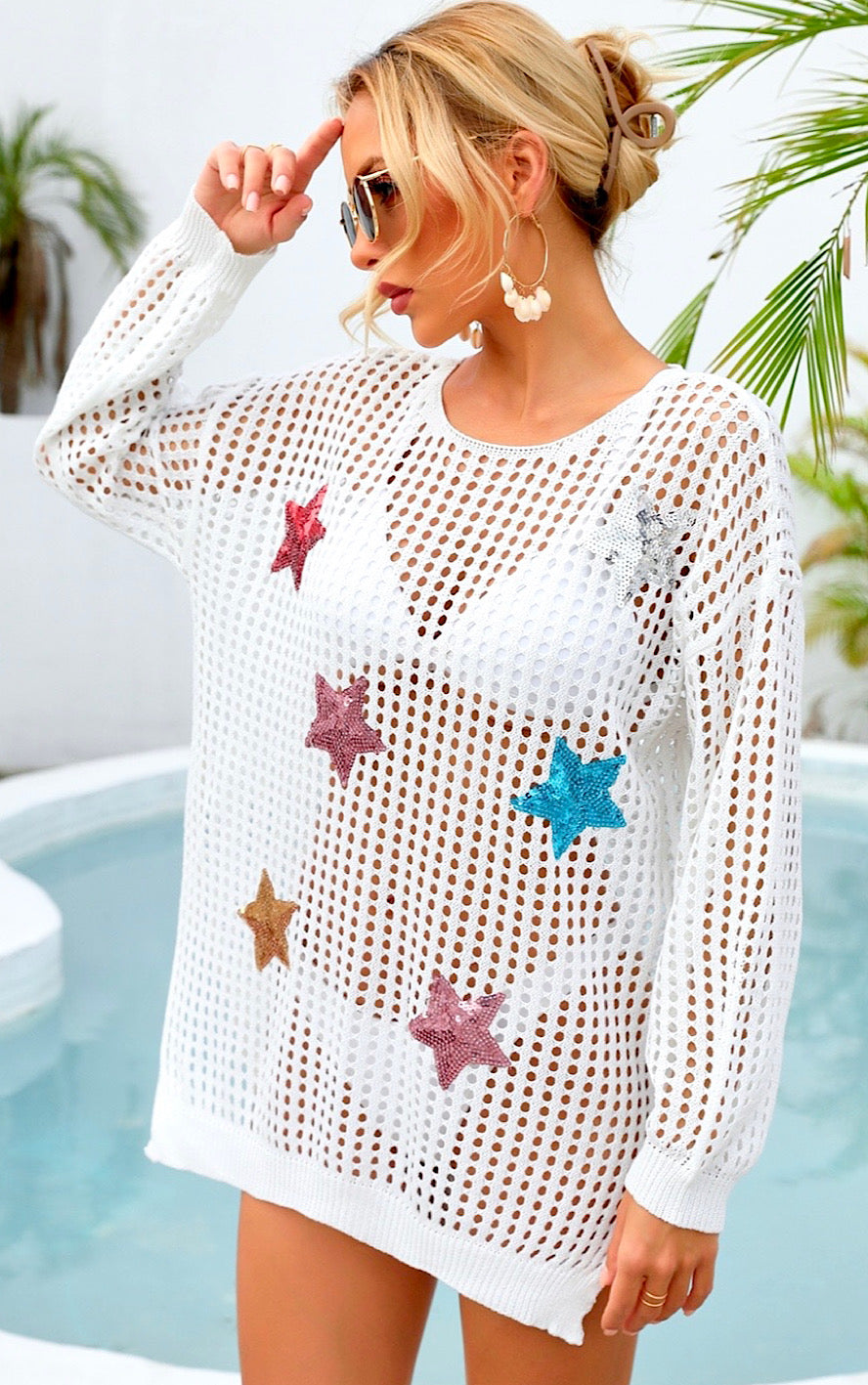 Star Power Sequin Swimsuit Cover Up