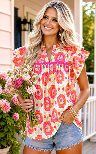 Front Porch Fancy Floral Top