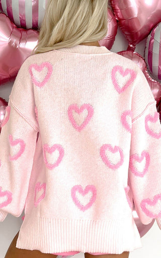 Love Notes Pink Heart Sweater