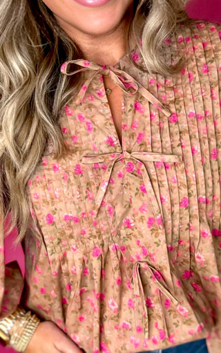 Golden Hour Blooms Autumn Floral Top