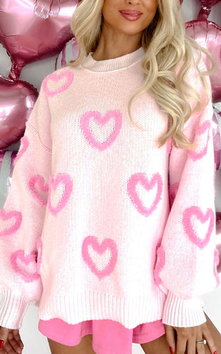 Love Notes Pink Heart Sweater