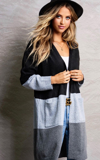 Warm Wishes Black and Grey Cardigan
