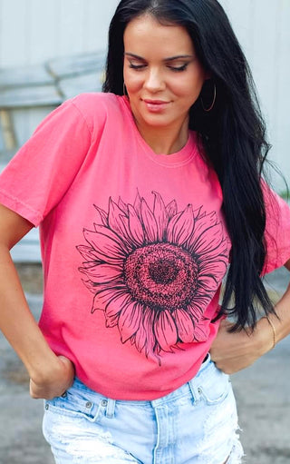 Flower Power Watermelon Comfort Colors Tee, SM-2X