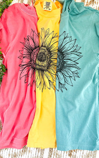 Flower Power Watermelon Comfort Colors Tee, SM-2X