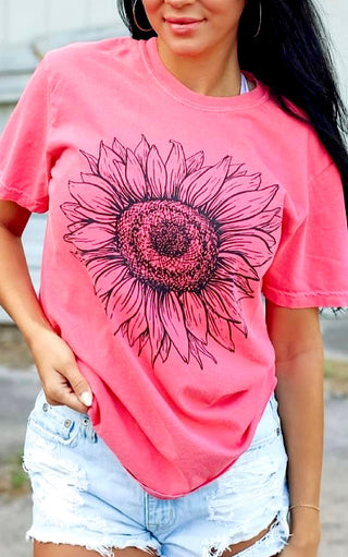 Flower Power Watermelon Comfort Colors Tee, SM-2X