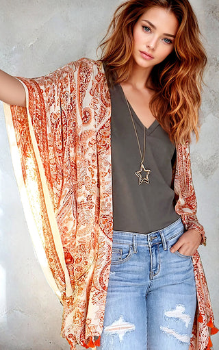Luxe Life Rust Kimono