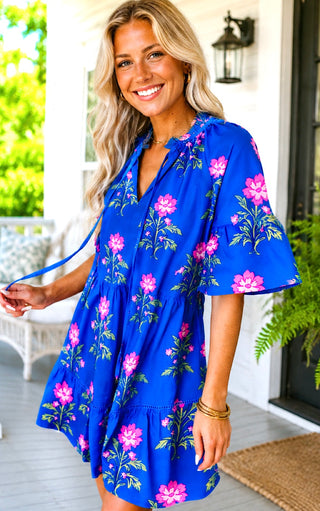 Breezy Blooms Blue Floral Dress, SHIPS 8/14 XL