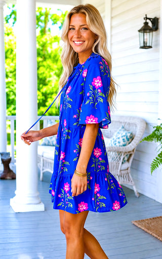 Breezy Blooms Blue Floral Dress
