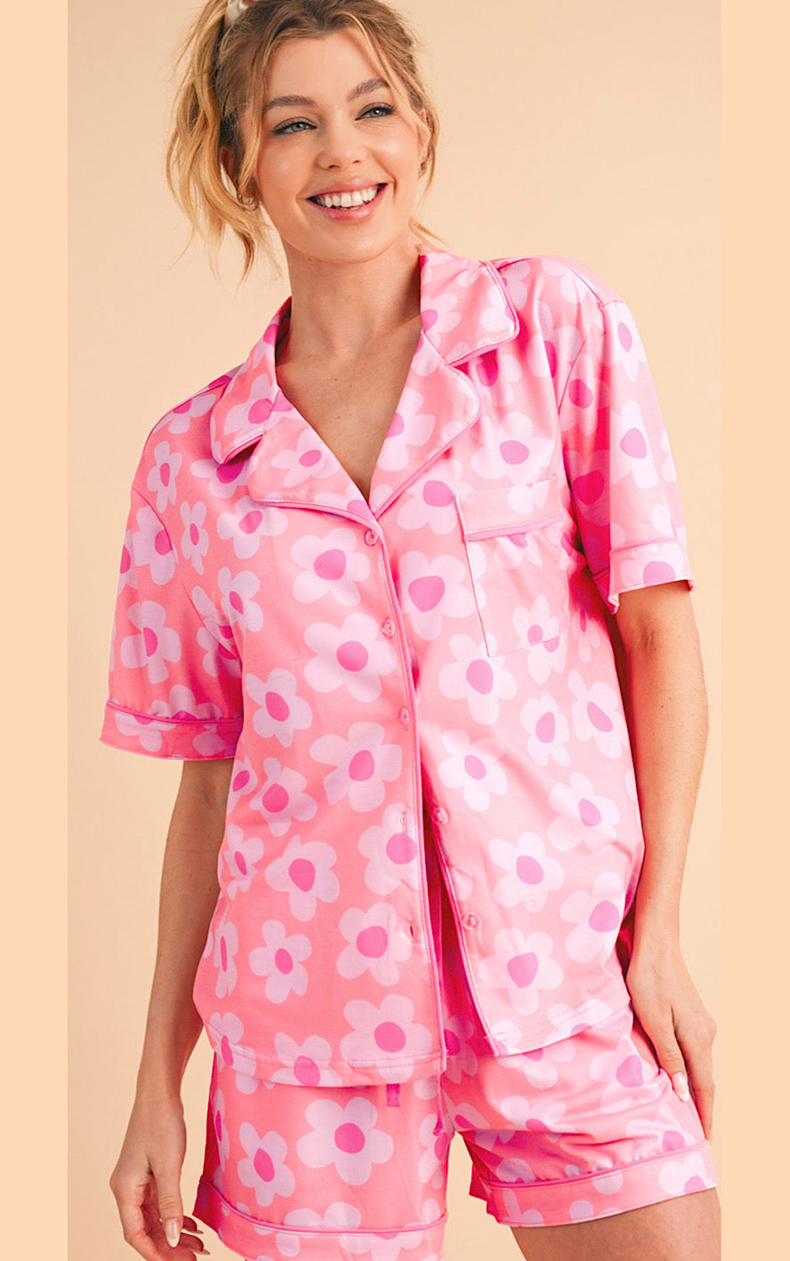 Self Care Era Floral Pajamas Lounge Set, FOUR COLORS!