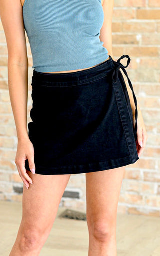 Back In Black Judy Blue Denim Skort, SM-3X