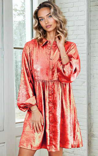 Metallic Muse Shimmery Dress, THREE COLORS!