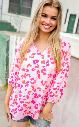 Pink Prowl Animal Print Top