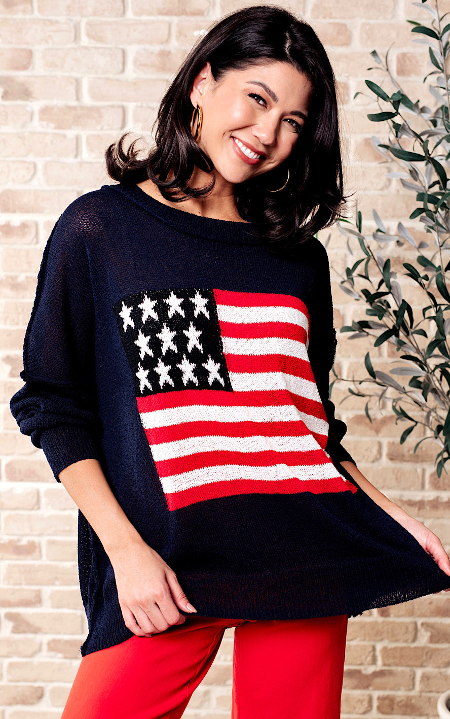 Stars And Stripes Navy Blue Lightweight Pullover, SM-3X