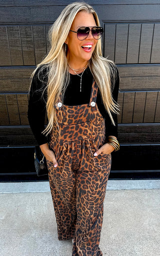 On The Prowl Cheetah Print Overalls, XS-3X
