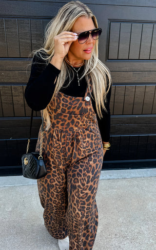 On The Prowl Cheetah Print Overalls, XS-3X