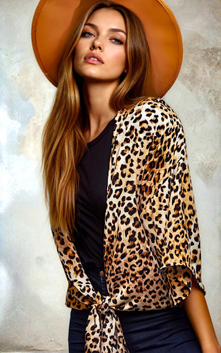 On The Catwalk Leopard Print Kimono