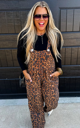 On The Prowl Cheetah Print Overalls, XS-3X