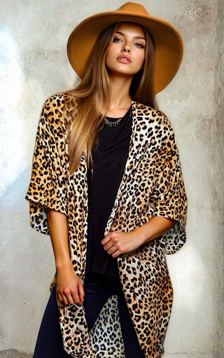 On The Catwalk Leopard Print Kimono