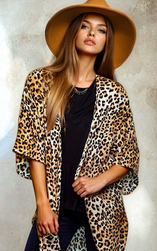 On The Catwalk Leopard Print Kimono