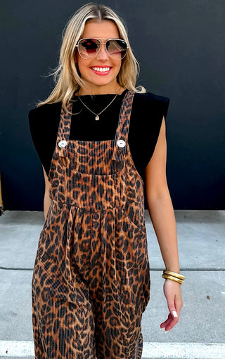 On The Prowl Cheetah Print Overalls, XS-3X