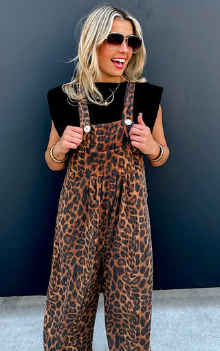 On The Prowl Cheetah Print Overalls, XS-3X