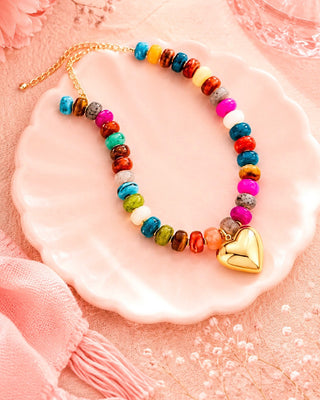Colorful Heart Beaded Necklace