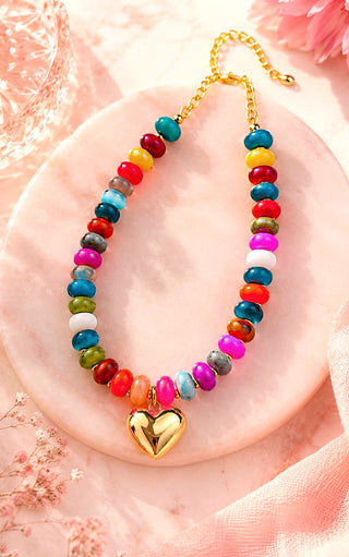 Colorful Heart Beaded Necklace