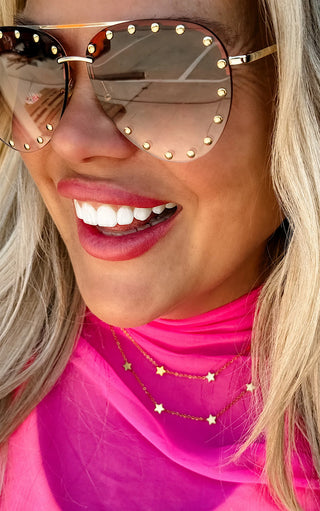 Studded Aviator Glasses