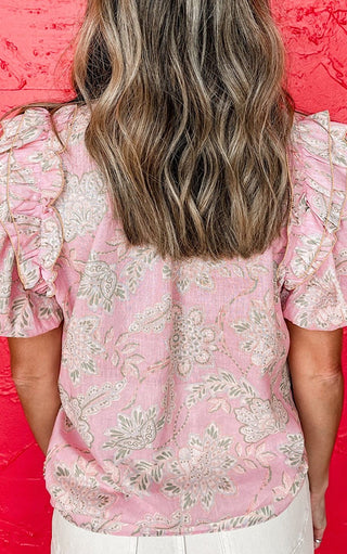 Rose’ All Day Pink Floral Top